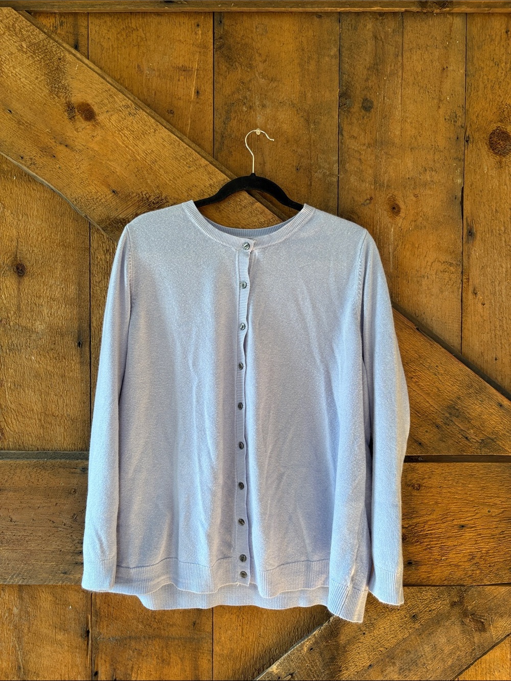 croft & barrow Light purple Button-Front Cardigan